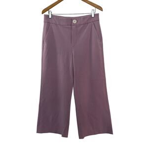 Zara Woman Wide Leg Crop Pants Purple M Medium